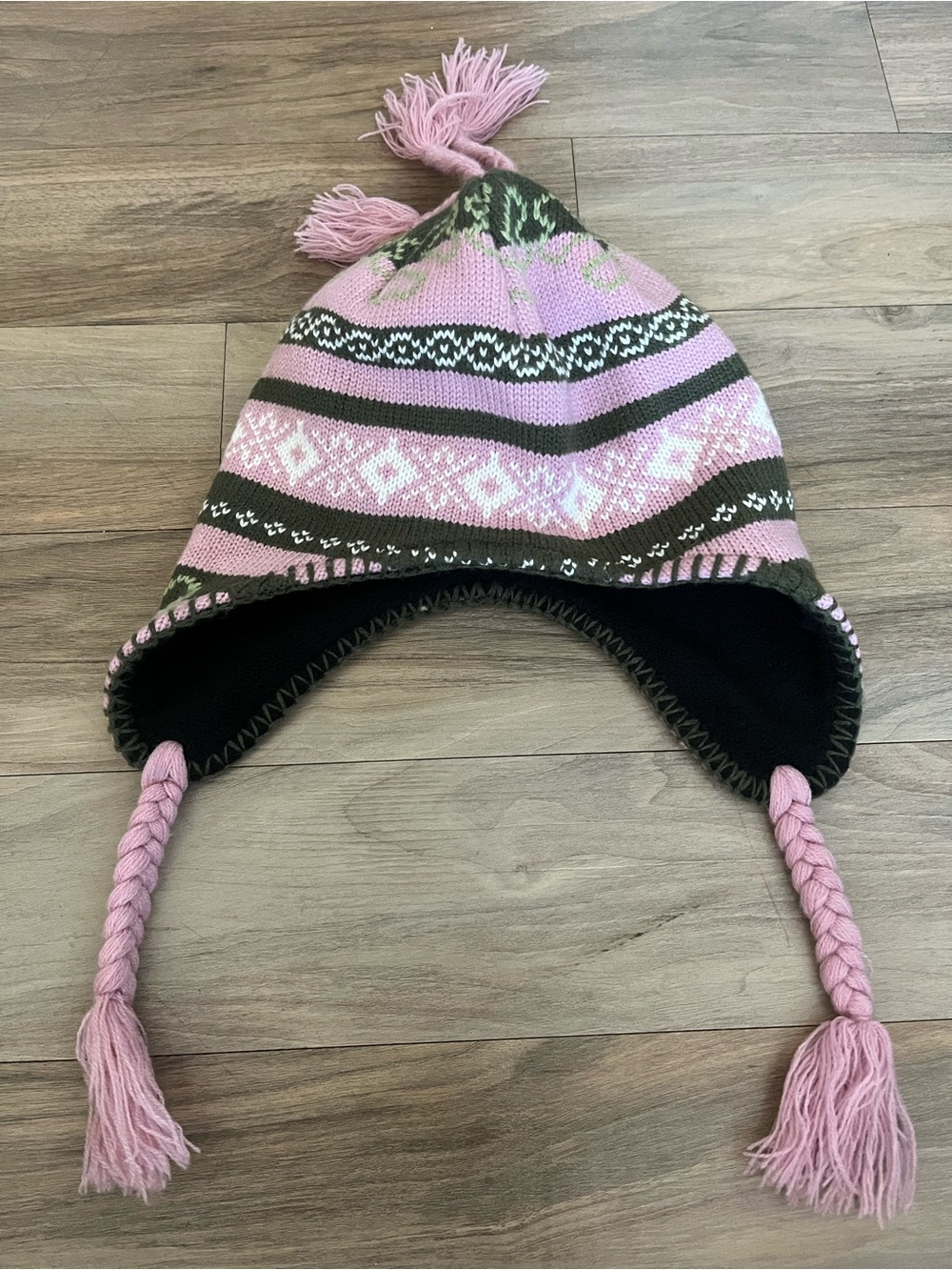 Winter Trapper Hat with braided tassels